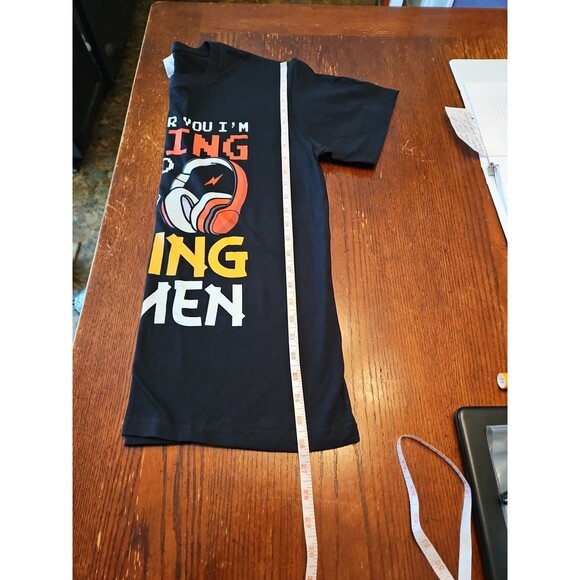 Gamer Tee Can't Hear You I'm Gaming And Eating Ramen‎ T-Shirt Med 100% Co (A292) - Picture 6 of 6